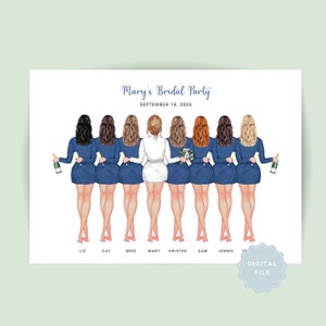 Printable Personalised Bridesmaid Wedding Gift Print, Bridesmaids Wedding Favour, Bridesmaid Gift, Bridesmaid Proposal  #197