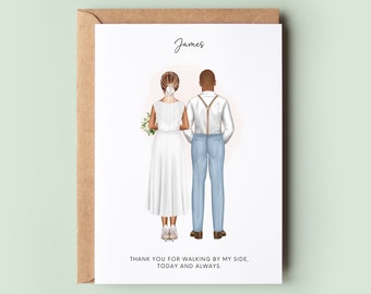 Personalised Step Dad Wedding Card from Bride - Thank You for Walking by My Side Bonus Dad Card, Step Father Thank You, Wedding Keepsake