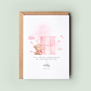Cartão de Batismo e Batizado Personalizado para Meninas | Perfeito para Afilhada, Filha, Sobrinha ou Neta