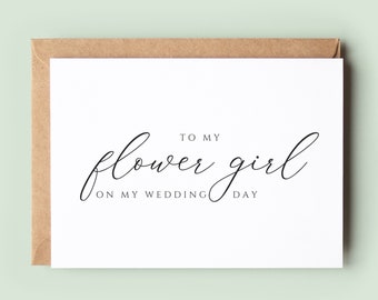 Wedding Card to Flower Girl, Flower Girl Card, Flower Girl Thank You Card, Wedding Party Thank You Card, To My Flower Girl Thank You Card