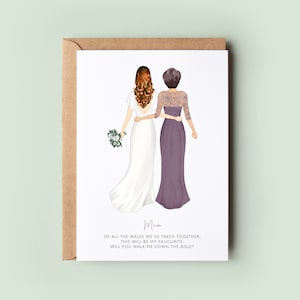 Will You Walk Me Down the Aisle Mum Card, Grandma, Sister Wedding Card, Of All The Walks We've Taken Wedding Proposal Card, Mum & Daughter