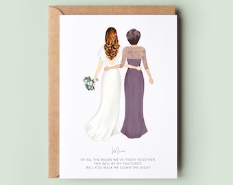 Will You Walk Me Down the Aisle Mum Card, Grandma, Sister Wedding Card, Of All The Walks We've Taken Wedding Proposal Card, Mum & Daughter