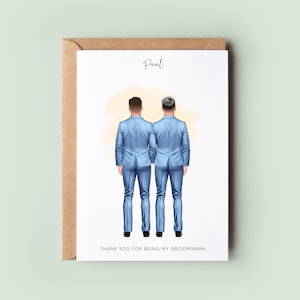 Custom Thank You Card for Groomsman or Best Man | Personalised Wedding Party Keepsake | Appreciation Card for Wedding Day