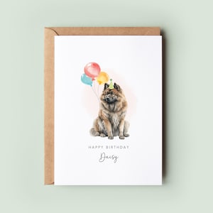 Cartão de aniversário do cão Eurasier do cão, cartão de aniversário para o pai do cão, cartão de aniversário para a mãe do cão, cartão do animal de estimação, cartão do cão