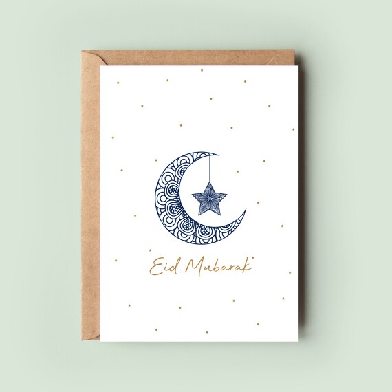 Eid Card, Eid Greeting Card, Eid Mubarak Card, Happy Eid Card, Ramadan Mubarak, Crescent Moon, Ramadan Card, Ramadan Kareem