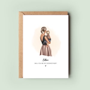 Personalised Will You Be My Godmother Card | Godmother Proposal Gift | Thank You Keepsake | Christening or Baptism Card