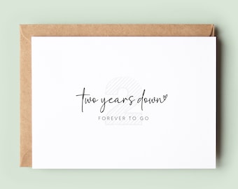 Cartão de segundo aniversário de casamento, cartão de aniversário para ele, cartão de aniversário para ela, feliz aniversário, aniversário de casamento de algodão