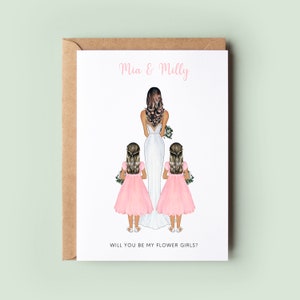 Will You Be My Flower Girl Twins Personalised Card, Will You Be My Flower Girl Card, Personalised Flower Girl Card, Flower Girl Proposal