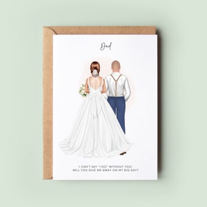 Personalised Will You Give Me Away Dad Card - Father of the Bride Wedding Walk, Dad & Daughter Keepsake, Of All The Walks Invitation