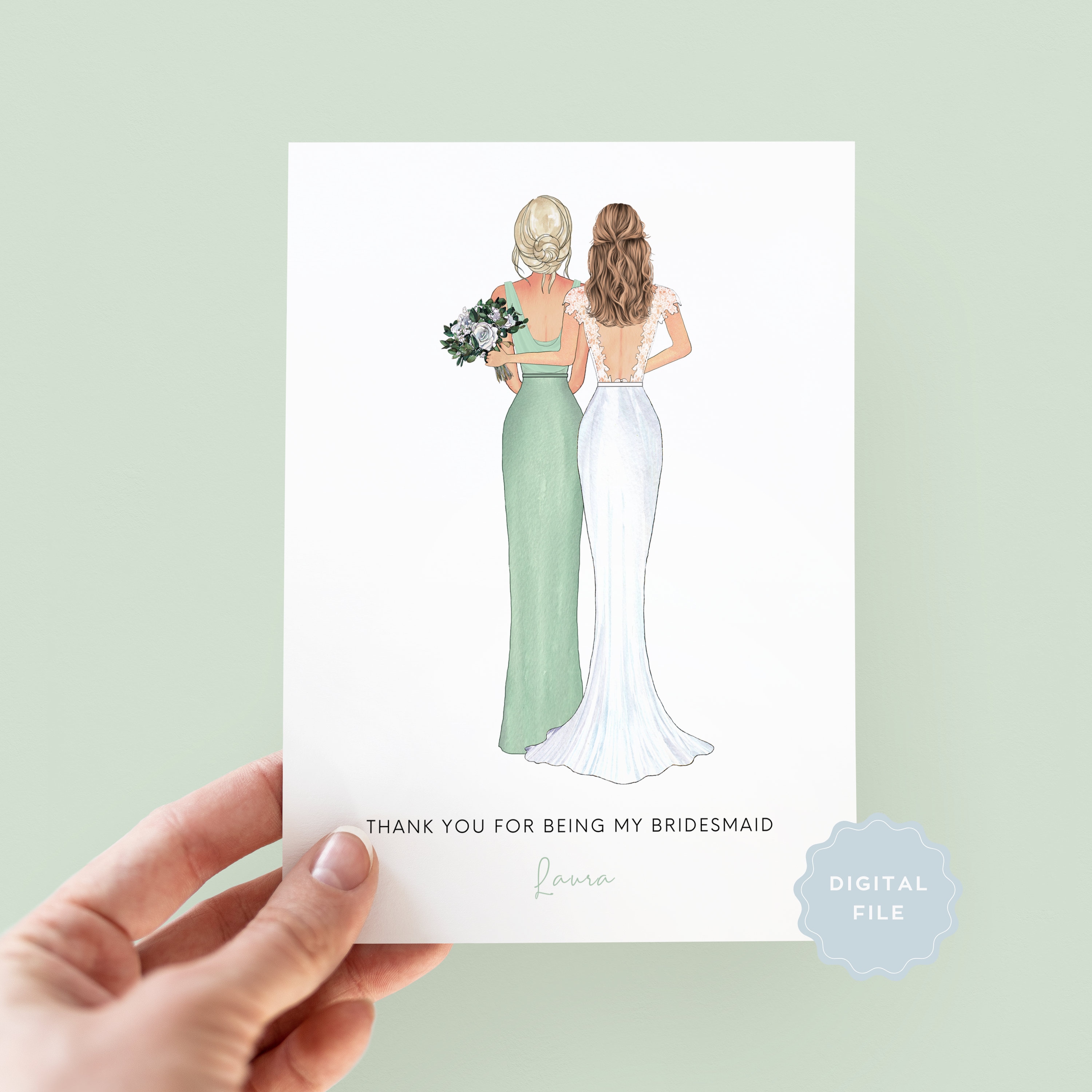 Thank You Lustige Brautjungfern-Karten | For Being My Best B*tch Thank You  Cards, image size:3000x3000