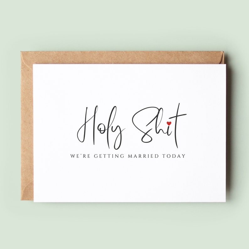 Holy Shit Groom Wedding Day Card, Husband, Wedding Day Card, Card For Groom, Love Card, To My Husband, To My Wife, To My Fiancé, Newlywed image 1