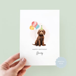 Printable Labradoodle Birthday Card from the Dog, Birthday Card for Dog Dad, Birthday Card for Dog Mum, Pet Card, From the Dog