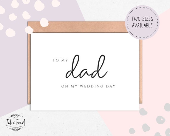Daddy wedding card Father of the bride Wedding card On my wedding day To my daddy on my wedding day