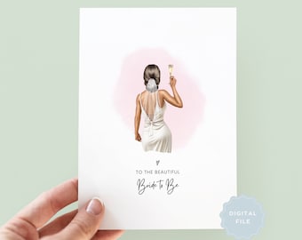 Printable Personalised Bride To Be Hen Do Card, Hen Weekend, Hen Party Card, Bridal Shower Card, To The Beautiful Bride To Be On Your Hen Do