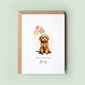 Cockapoo Geburtstagskarte vom Hund, Geburtstagskarte für Hundepapa, Geburtstagskarte für Hundemama, Haustierkarte, Karte vom Hund
