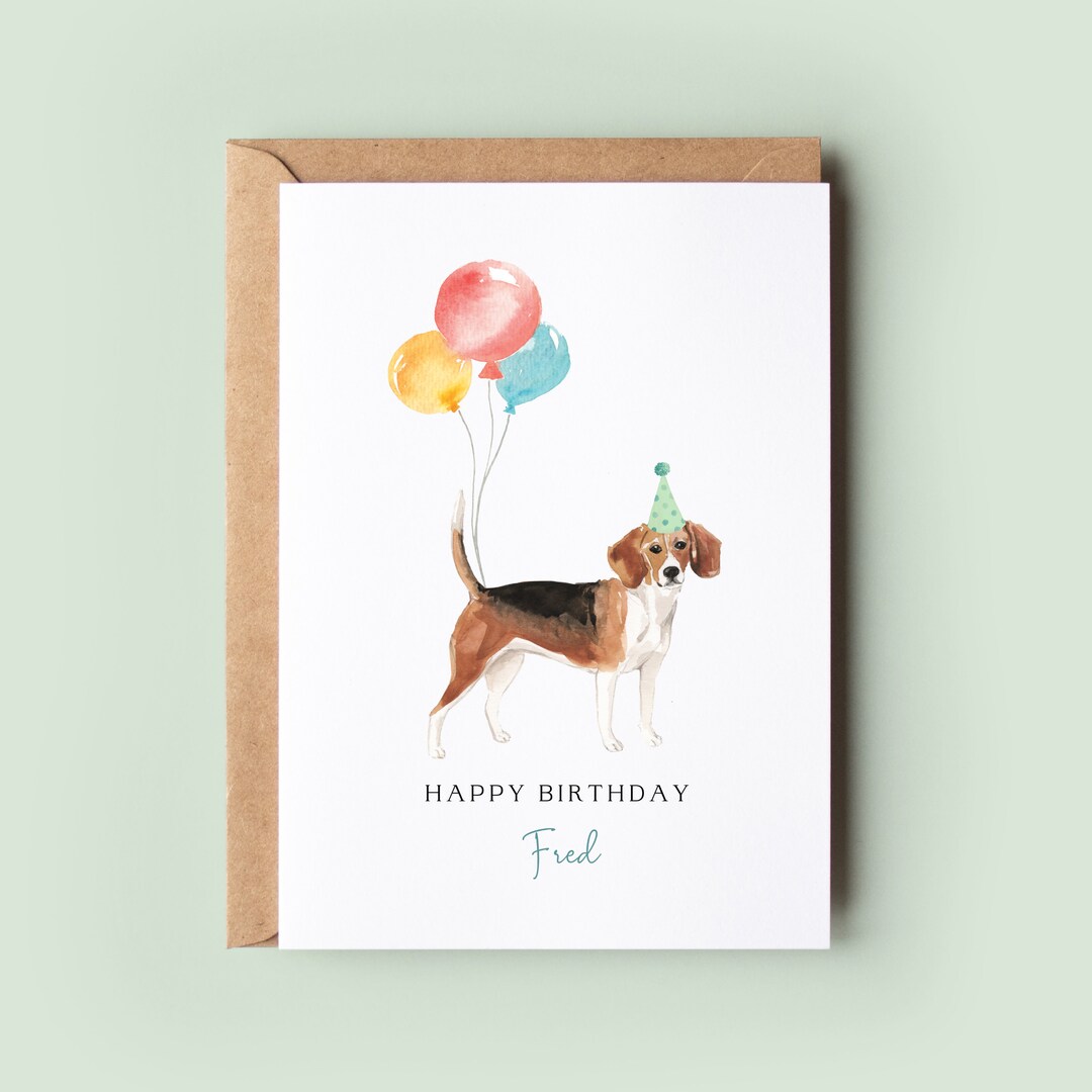 Beagle Birthday Card From the Dog Birthday Card for Dog Dad - Etsy