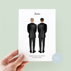 Printable Personalised Thank You For Being My Best Man Card, Groomsman Thank You Card, Best Man Thank You Card, Thank You Groomsman