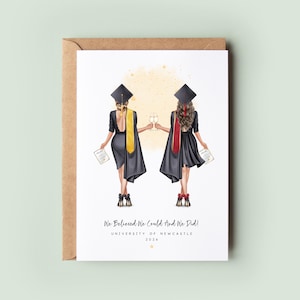 Personalised Graduation Card for Best Friend | University Grad Keepsake | Custom Class of 2025 Card with Name & Illustration