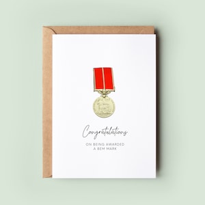 Gefeliciteerd met de toekenning van een gepersonaliseerde BEM-wenskaart, MBE-kaart, OBE-kaart, Damehood, Knighthood Honours List Card