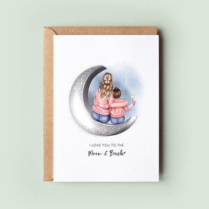 Personalised Mum Mother’s Day Card | I Love You to the Moon and Back | Best Mum Keepsake Gift