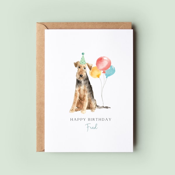 Welsh Terrier, Birthday Card from the Dog, Birthday Card for Dog Dad, Birthday Card for Dog Mum, Pet Card, From the Dog