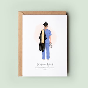 Personalised Doctor Graduation Card | Custom Graduation Card for Vet, Dentist or Med School Grad | Son, Brother, Best Friend Gift