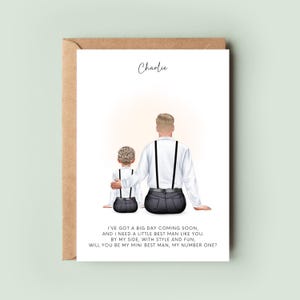 Personalised Will You Be My Mini Best Man Proposal Card - Custom Wedding Party Invitation for Mini Best Man - Keepsake Mini Best Man Card