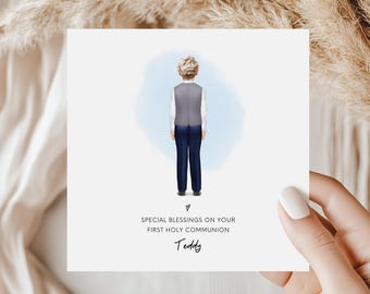 Personalised Boys First Holy Communion Card For Son Grandson - Ireland - View #10