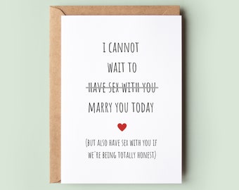 Funny Card for Groom, Card for Bride, To My Groom on our Wedding Day, Love Card, To My Husband, To My Wife, Rude Card, Wedding Night - #041