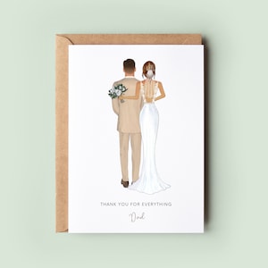 Personalised Father of the Bride Thank You Card, Dad Thank you Card, Customisable Dad Card, Wedding Thank Card, Father Wedding Card
