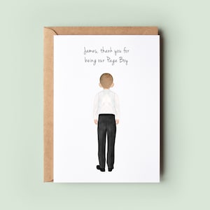 Personalised Thank You For Being My Page Boy Card, Personalised Page Boy Card, Page Boy Thank You Card, Wedding Thank You Card, Wedding Card