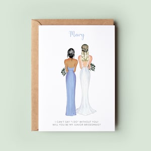 Personalised Will You Be My Junior Bridesmaid Proposal Card, Personalised Bridesmaid Proposal, Will You Be My Junior Bridesmaid, Wedding
