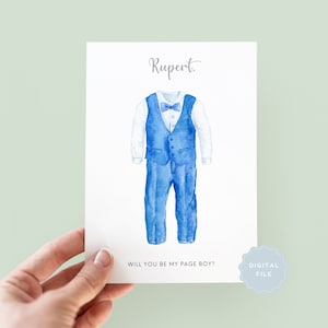 Printable Personalised Will You Be My Page Boy Card, Will You Be My Ring Bearer, Personalised Page Boy Card, Will You Be My Ring Bearer
