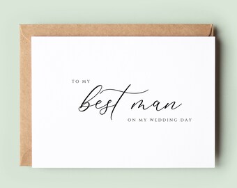 Classic To My Best Man On My Wedding Day Card, Best Man Thank You Card, Best Man Wedding Card, Card To Best Man, Wedding Party Greeting Card