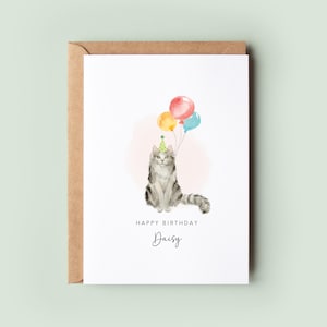 Carte d'anniversaire chat Ragamuffin du chat, carte d'anniversaire pour papa chat, carte d'anniversaire pour maman chat, carte pour animal de compagnie, chat