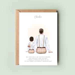 Personalised Will You Be My Ring Bearer Proposal Card - Custom Wedding Party Invitation for Ring Bearer - Keepsake Ring Bearer Card