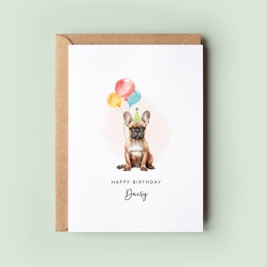 Verjaardagskaart Franse bulldog van de hond, verjaardagskaart voor hondenvader, verjaardagskaart voor hondenmoeder, huisdierkaart, van de hond