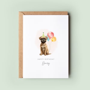 Brussels Griffon-verjaardagskaart van de hond, verjaardagskaart voor hondenvader, verjaardagskaart voor hondenmoeder, huisdierkaart, kaart van de hond