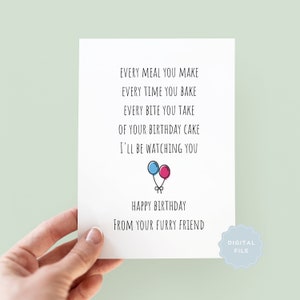 Carte d'anniversaire imprimable du chien, joyeux anniversaire du chien, carte de voeux drôle, maman chien, papa chien, carte d'anniversaire coquine, maman chien