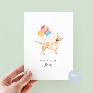 Printable Labrador Retriever Birthday Card from the Dog, Birthday Card for Dog Dad, Birthday Card for Dog Mum, Pet Card, From the Dog