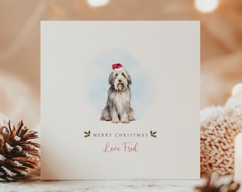 Bearded Collie Personalised Christmas Card | Bearded Collie Dog Christmas Card | From the Dog | Dog Mum Gift | Dog Dad Gift | Merry Woofmas