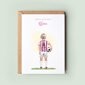 Personalised Girls Football Birthday Card | Football Card for Daughter, Granddaughter, Niece or Friend | Gift for Football Lover