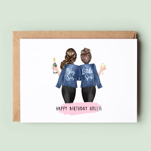 Personalised Sister Birthday Card, Personalized Sister Birthday Day Card, Happy Birthday Sister, Sister Birthday, Sister Greeting Card