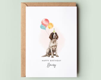 Springer Spaniel Birthday Card From the Dog, Birthday Card for Dog