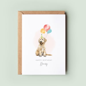 Goldendoodle Geburtstagskarte vom Hund, Geburtstagskarte für Hundepapa, Geburtstagskarte für Hundemama, Haustierkarte, vom Hund