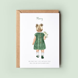 Personalised Baby Flower Girl Proposal Card, Custom Toddler Bridesmaid Invitation, Wedding Thank You & Gift, Keepsake for Little Flower Girl