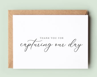 Photographer Thank You Card, Wedding Photographer Card, Card For Wedding Photographer, Thank You Card Wedding, Wedding Thank You - #029