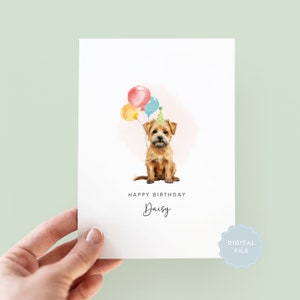 Tarjeta de cumpleaños imprimible de Norfolk Terrier de parte del perro, tarjeta de cumpleaños para papá perro, tarjeta de cumpleaños para mamá perro, tarjeta para mascota, de parte del perro