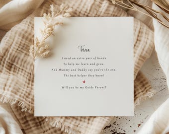 Personalised Guide Parent Proposal Card: Christening Godparent Keepsake