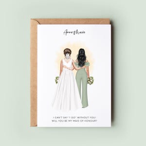 Personalised Maid of Honour Proposal Card – Will You Be My Maid of Honour? | Custom Bridal Party Invite | Wedding Thank You Card